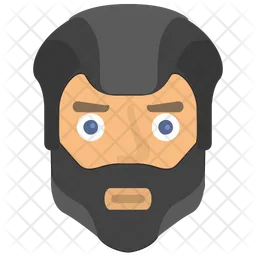 Angry Beard Man  Icon