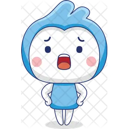 Angry Blue Mascot  Icon