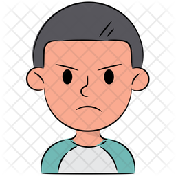 Angry Boy Icon - Download in Colored Outline Style