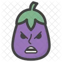 Angry Brinjal Face Emoticon Emotion Icon