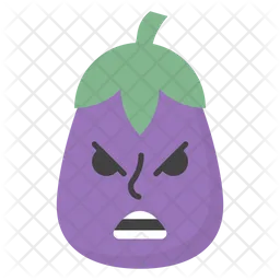 Angry Brinjal Face Emoji Icon