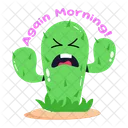 Angry Cactus Angry Plant Again Morning Icon