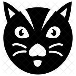 Flag with black and white colors and angry cat face symbol