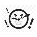 Angry clock monochrome  Icon