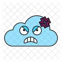 Angry Cloud Angry Cloud Emoji Icon