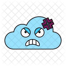 Angry Cloud Emoji Icon