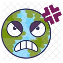 Angry Earth Angry Emoticon Icon