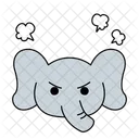 Elephant Angry Sullenness Icon