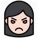 Angry Girl Girl Face Mad Icon