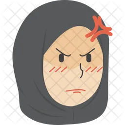 Angry Hijab Girl  Icon
