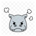 Hippo Angry Sullenness Icon