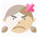 Girl Face Angry Icon