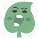 Angry Leaf Emoji Leaf Emoticon Emotion Icon