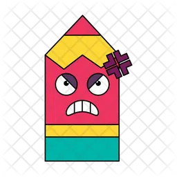 Angry Pencil Emoji Icon