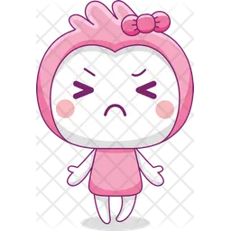 Angry Pink Mascot  Icon