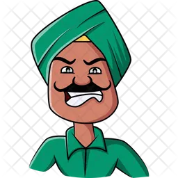 Angry Punjabi Man Icon - Download in Sticker Style