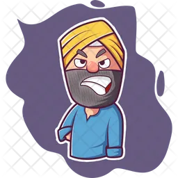 Angry Punjabi Man  Icon