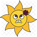 Angry Sun Emoticon Emotion Icon