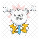 Angry Teddy Annoyed Character Angry Bear Icône