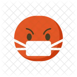 Angry Wearing Medical Mask Emoji Icon
