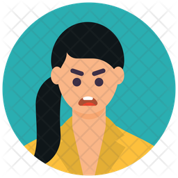 Download Angry Woman Icon of Flat style - Available in SVG, PNG ...