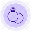 Icono De Linea De Anillo De Compromiso Icono