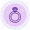 Icono De Linea De Anillo De Diamante Icono