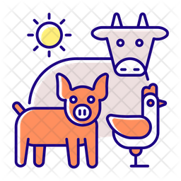 Animal husbandry Icon - Download in Colored Outline Style