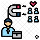 Anziehen Ansprechen Vermarkten Symbol