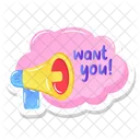 Want You Announcement Loudspeaker アイコン