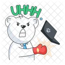 Annoyed Character Angry Bear Angry Teddy Icon