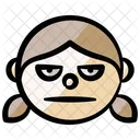 Girl Face Annoyed Icon