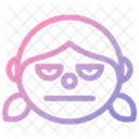 Girl Face Annoyed Icon