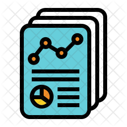 Annual report Icon - Download in Colored Outline Style