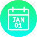 Calendario Enero Nuevo Icono