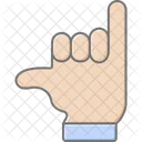 Anruf Hand Linearfarbsymbol Icon