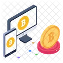 Online Geschaft Bitcoin Geschaft Responsive Design Symbol