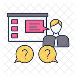 Answering questions Icon - Download in Colored Outline Style