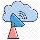 Tecnologia Cloud Parabola Satellitare Antenna Spaziale Icon