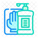 Antiseptikum Handschuhe Feldflasche Symbol