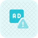 Advertencia De Anuncios Alerta Publicitaria Alerta Icono