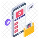 Streaming En Linea Anuncios Moviles Publicidad Movil Icono