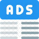 Anzeigen Oben Rand Zwei Anzeigen Werbung Symbol