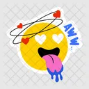 Apaixonado Emoji De Amor Olhos De Coracao Ícone