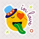 Apaixonado Emoji De Amor Emoticon De Amor Ícone