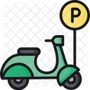 Estacionamiento Para Scooters Estacionamiento Para Vehiculos De Dos Ruedas Parque Para Scooters Icono