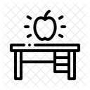 Apfel Schreibtisch Lehrer Symbol
