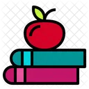 Apfel Bucher Schule Symbol