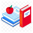 Apfel und Bücher  Symbol