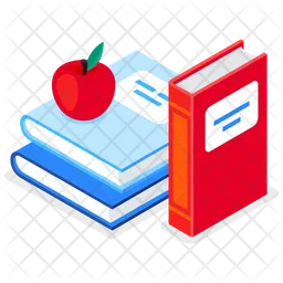 Apfel und Bücher  Symbol